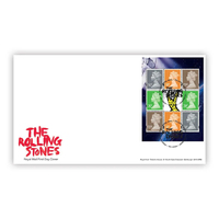 Great Britain 2022 The Rolling Stones PSB Definitive Stamp Pane On First Day Cover