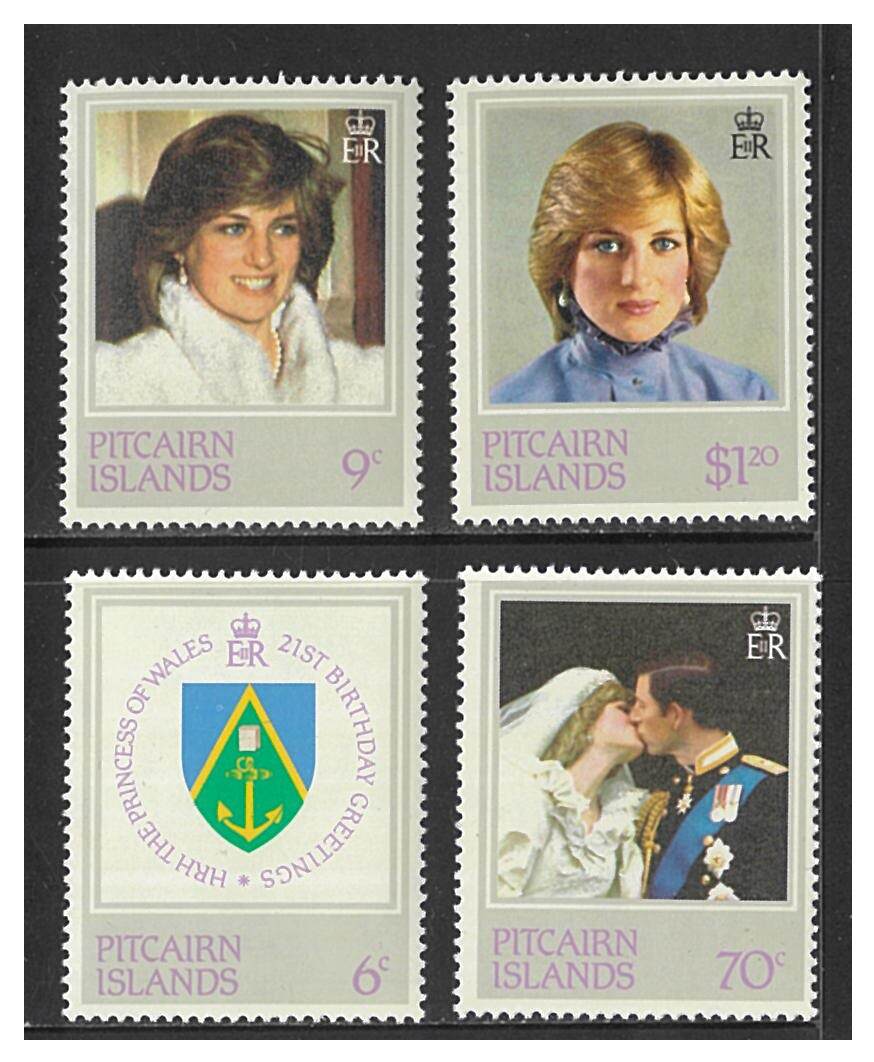 Pitcairn Islands 1982 21st Birthday of Princess of Wales Set of 4 ...