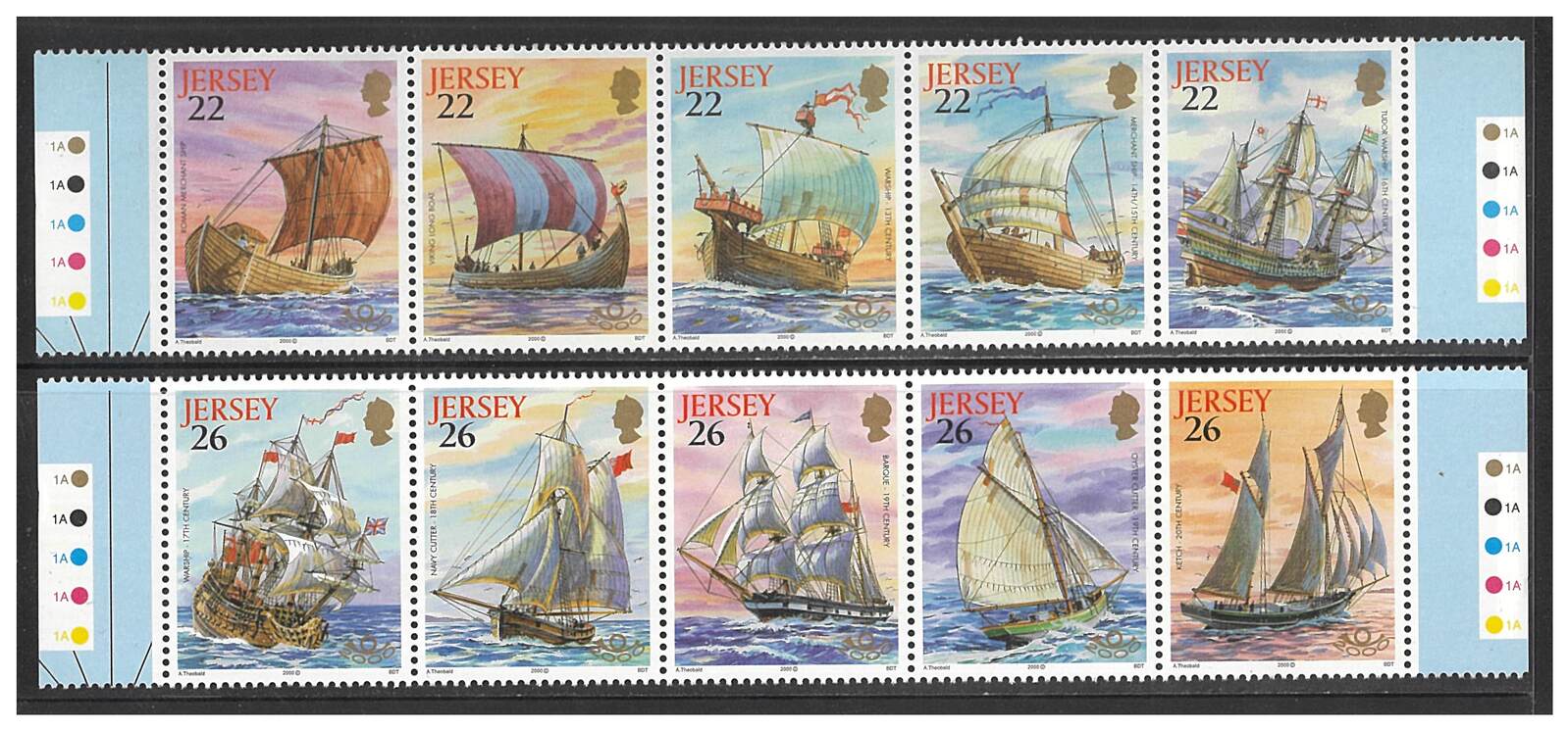 Jersey 2000 The Stamp Show, London/Maritime Heritage Set of 10 Stamps
