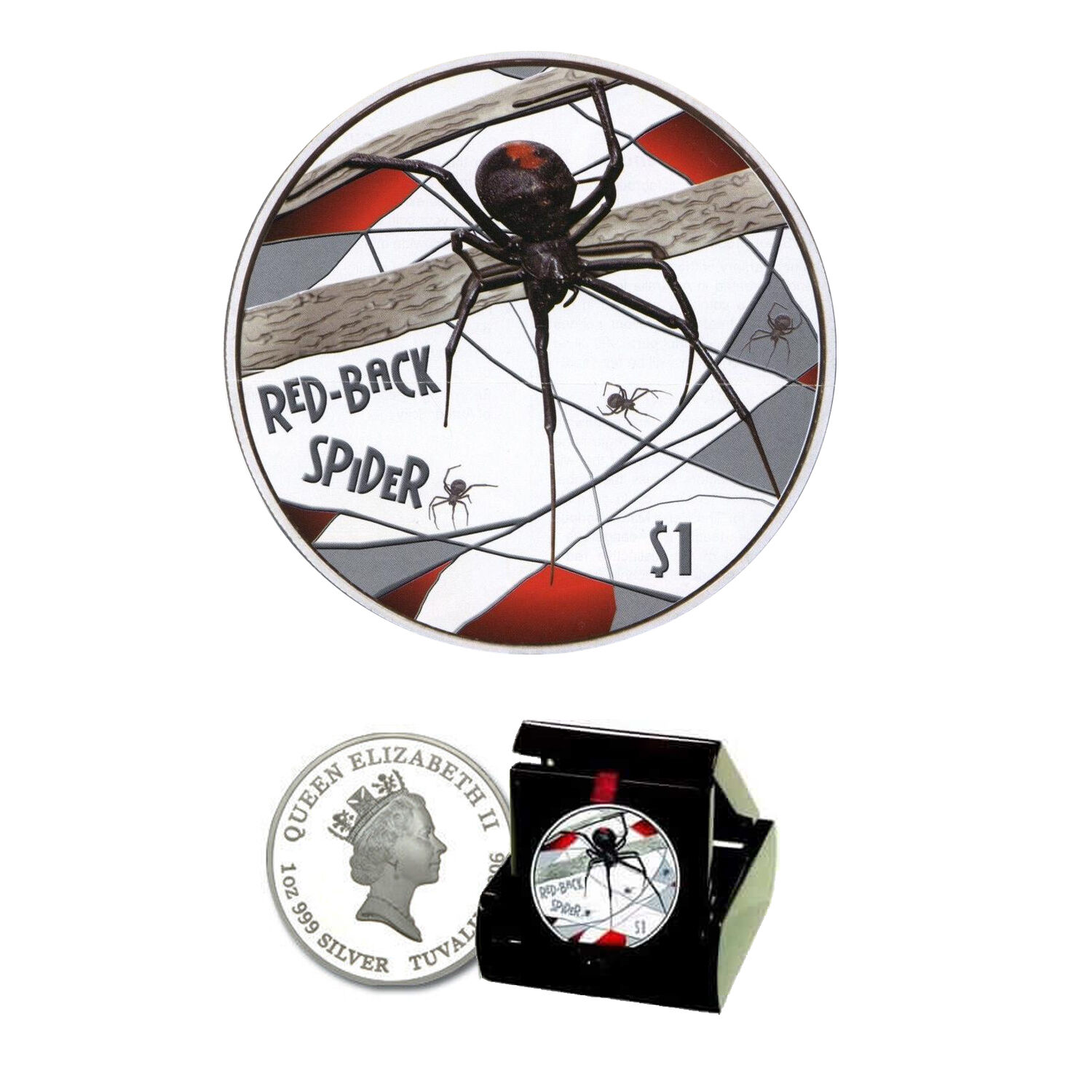 2006 RED BACK SPIDER 1oz Silver Proof Tuvalu $1 Coin Deadly and Dangerous