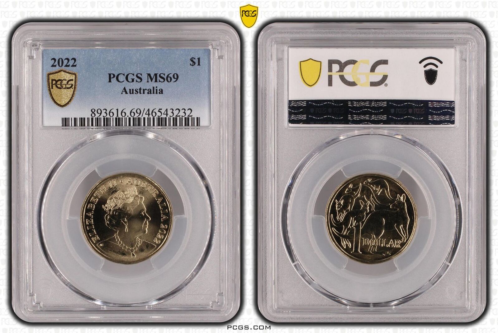 2022年オーストラリア 銀製虎 PCGS MS69 Australia 2022 Mob of Roos $1 Coin with QEII 6th Portrait Effigy