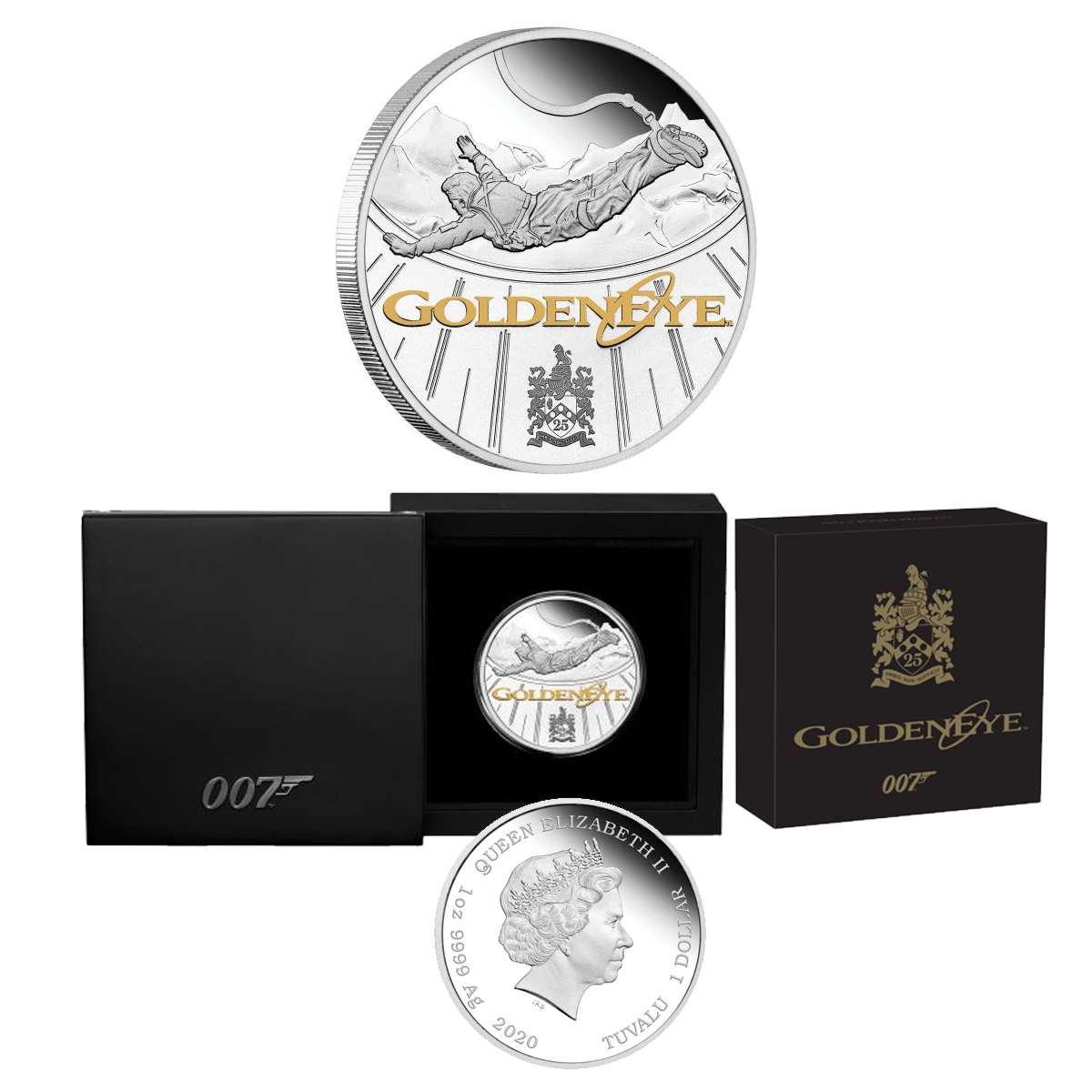 Tuvalu 2020 James Bond 007 Golden Eye 25th Anniversary 1 1oz Silver Proof  Coin