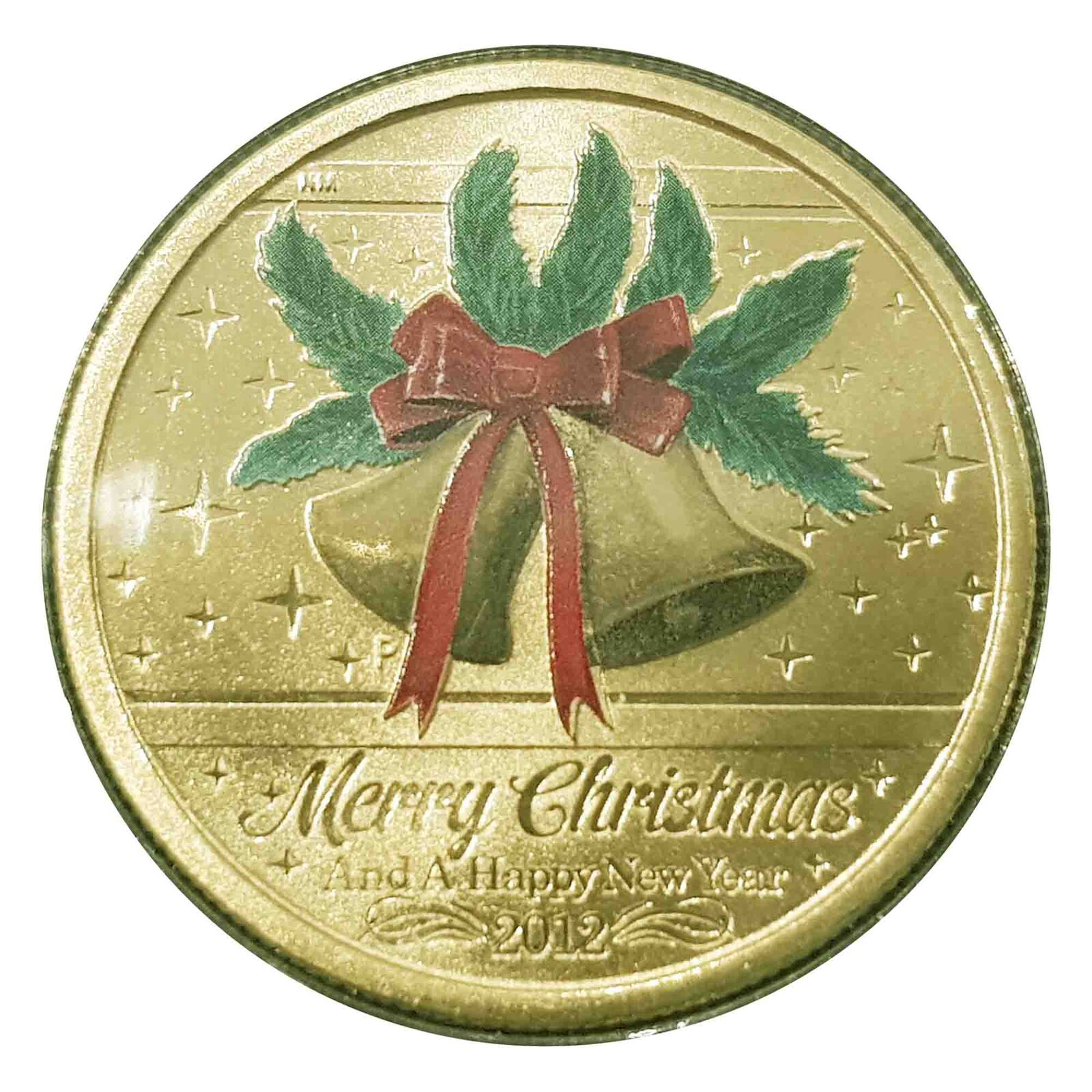 Australia 2014 Christmas Reindeer Season's Greetings $1 Colour UNC Coin Carded 