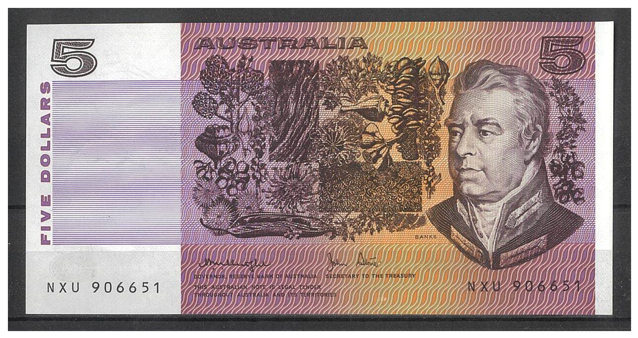 Australia 1979 $5 Banknote Knight/Stone R207 UNC #3-78