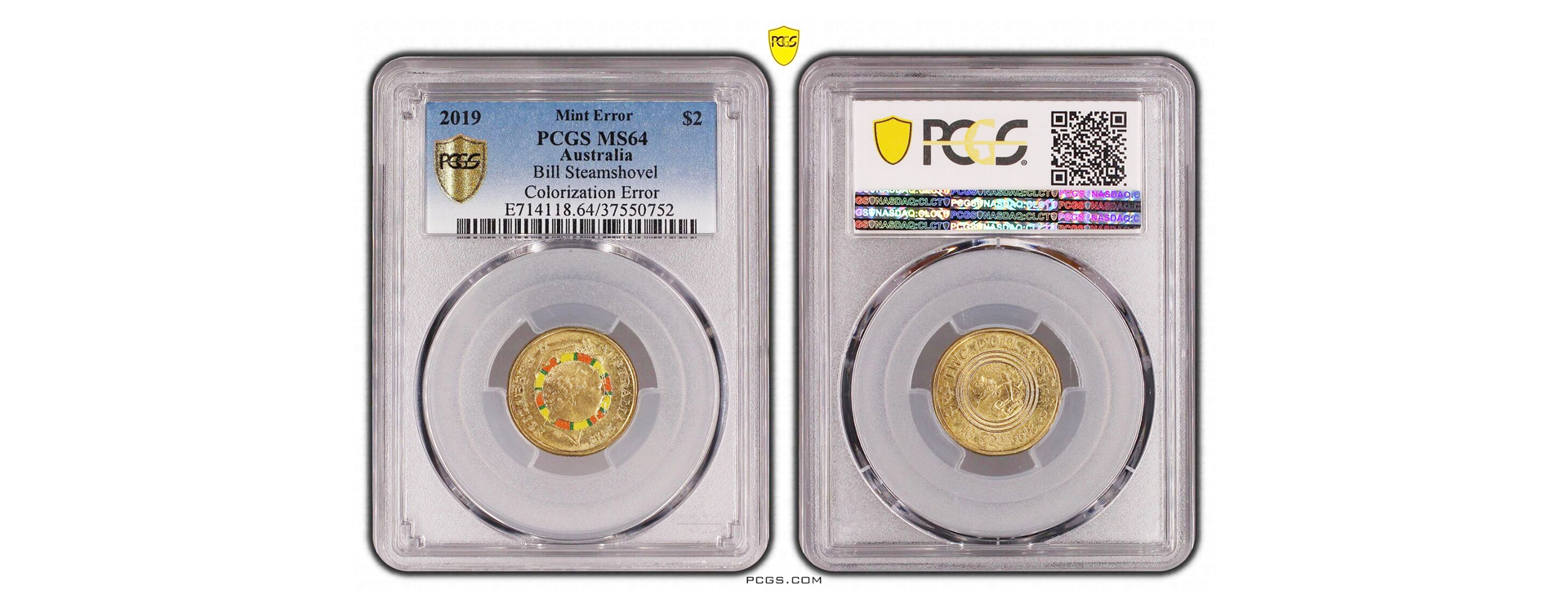 2019 Bulleyes Error $2 Coin Mr. Squiggle 