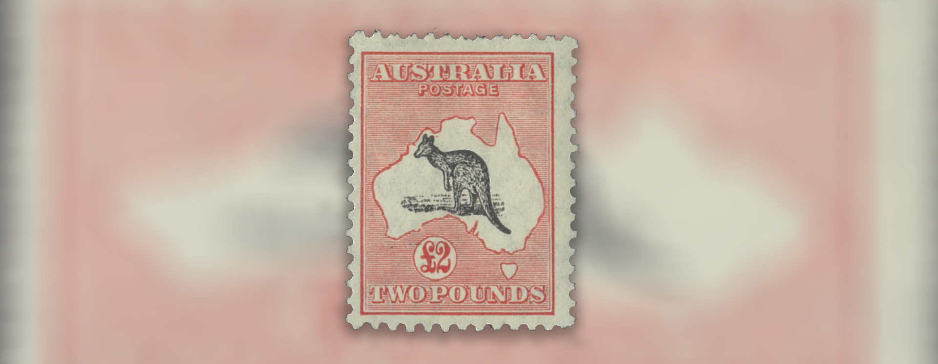 Kangaroo CofA WMK £2 Stamp Grey-Black/Rose-Crimson