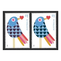 Australia 2018 With Love Embellished Set/2 Stamps MUH 