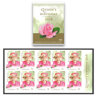 Australia 2018 Queen's Birthday Booklet of 10 Stamps MUH Self-Adhesive 