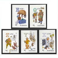 Australia 2018 Fair Dinkum Aussie Alphabet IV Ex-Booklet Set/5 Stamps MUH Self-Adhesive SG4967/71