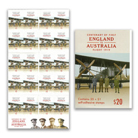 Australia 2019 Centenary of First England to Australia Flight Booklet/20 Stamps Self-adhesive MUH