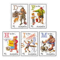 Australia 2019 Fair Dinkum Aussie Alphabet V Set of 6 Stamps MUH