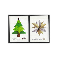 Australia 2019 Christmas Set of 2 Ex Embellished Booklet Stamps Self-adhesive MUH