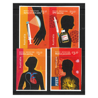 Australia 2020 Medical Innovations Set of 4 Ex-Booklet Stamps Self-adhesive MUH