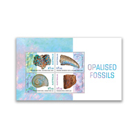 Australia 2020 Opalised Fossils Mini Sheet of 4 Stamps MUH