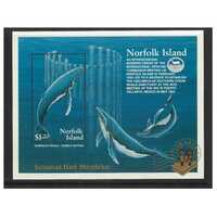 Norfolk Island 1995 Jakarta Stamp Exhibition Opt On Whale Mini Sheet MUH SG MS595