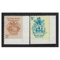 Norfolk Island 1997 Coat of Arms Set of 2 Stamps Ex-Booklet MUH SG632/32
