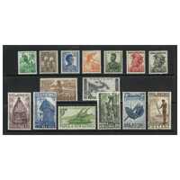 Papua New Guinea 1952-58 Set of 15 Pictorial Definitive Stamps MUH SG1/15
