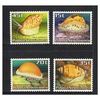 Papua New Guinea 1986 Sea Shells Set of 4 Stamps MUH SG516/19