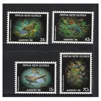 Papua New Guinea 1986 Small Birds 1st Series/Ameripex Stamp Expo Set of 4 Stamps MUH SG525/28