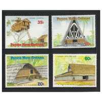 Papua New Guinea 1989 Traditional Dwellings Set of 4 Stamps MUH SG593/96