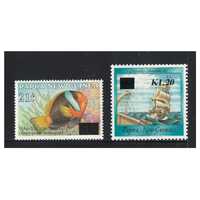 Papua New Guinea 1994 Surcharge 21t Fish & 1K20 Ship Set of 2 Stamps MUH SG708/09