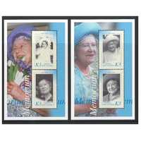 Papua New Guinea 2002 QE The Queen Mother Commemoration Two Mini Sheets MUH SG MS933