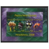 Papua New Guinea 2008 Traditional Headdress Mini Sheet of 4 Stamps MUH SG MS1259