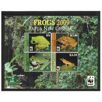 Papua New Guinea 2009 Frogs WWF Mini Sheet of 4 Stamps MUH SG MS1302