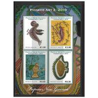 Papua New Guinea 2010 Pioneer Art 3rd Series Mini Sheet of 4 Stamps MUH SG MS1371