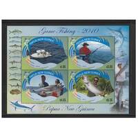 Papua New Guinea 2010 Game Fishing Mini Sheet of 4 Stamps MUH SG MS1412
