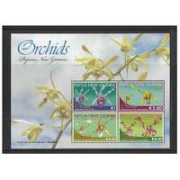 Papua New Guinea 2010 Orchids Mini Sheet of 4 Stamps MUH SG MS1436