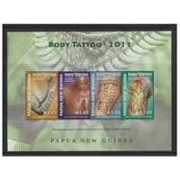 Papua New Guinea 2011 Body Tattoos Mini Sheet of 4 Stamps MUH SG MS1512