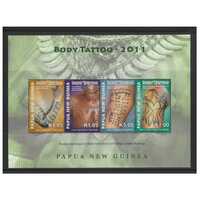 Papua New Guinea 2011 Body Tattoos Mini Sheet of 4 Stamps MUH SG MS1512