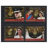 Papua New Guinea 2011 Royal Wedding Set of 4 Stamps MUH SG1526/29