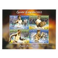 Papua New Guinea 2012 Sports Legends Mini Sheet of 4 Stamps MUH SG MS1578