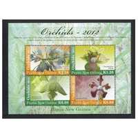 Papua New Guinea 2012 Orchids Mini Sheet of 4 Stamps MUH SG MS1584