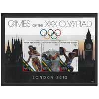Papua New Guinea 2012 Olympic Games London Mini Sheet of 3 Stamps MUH SG MS1586