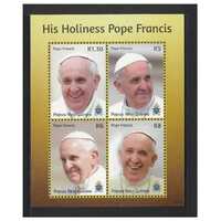 Papua New Guinea 2014 Pope Francis Mini Sheet of 4 Stamps MUH SG MS1722