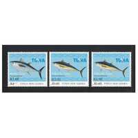 Papua New Guinea 2020 Tuna Fishery - Yellowfin & Bluefin Set of 3 Stamps Revalued MUH
