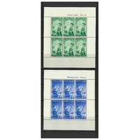 New Zealand 1958 Health Issue Girl's Cadet/Boy's Bugler 2 Mini Sheets of 6 Stamps MUH SG MS765a