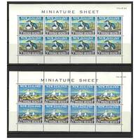 New Zealand 1964 Health Issue Birds/Gulls & Penguins 2 Mini Sheets of 8 Stamps MUH SG MS823b