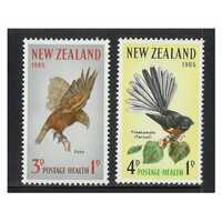 New Zealand 1965 Health Issue Birds/Kaka & Fantail Set of 2 Stamps MUH SG831/32