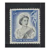 New Zealand 1954 (SG733) Queen Elizabeth II 1s6d Black & Blue Stamp MUH