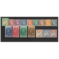New Zealand 1953-59 (SG723/36) Queen Elizabeth II Set of 16 Stamps MUH 