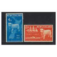 New Zealand 1957 (SG758/59) First Export of NZ Lamb 75th Anniversary Set of 2 Stamps MUH