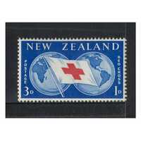 New Zealand 1959 (SG775) Red Cross Commemoration 3d+1d Red/Blue Stamp MUH