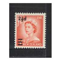 New Zealand 1961 (SG808) Queen Elizabeth II 2 1/2d Stamp Surcharge MUH