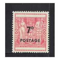 New Zealand 1964 (SG825) Arms Surcharge 7d Red Stamp MUH