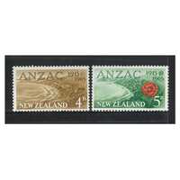 New Zealand 1965 (SG826/27) ANZAC/Gallipoli Landing 50th Anniversary Set of 2 Stamps MUH