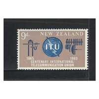 New Zealand 1965 (SG828) I.T.U. Centenary 9d Stamp MUH